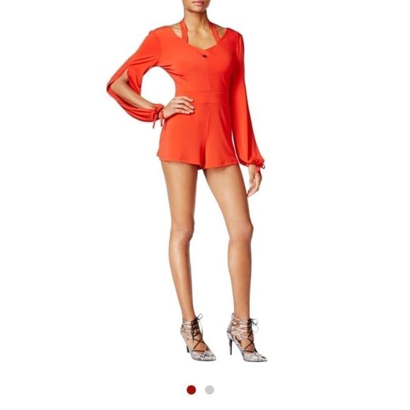 Guess dressy, red, open sleeve romper - Picture 3 of 8